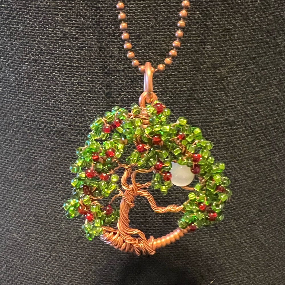 Copper Tree of Life Long Necklace